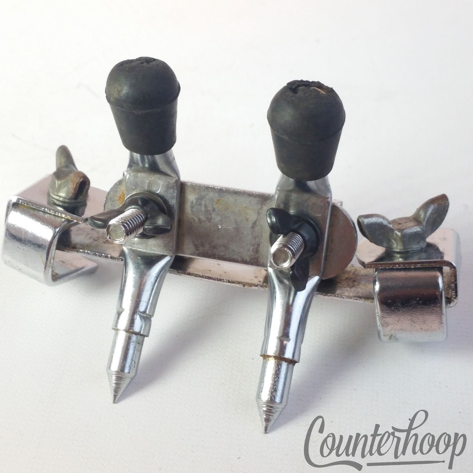 Pearl Bass Drum Spurs Clamp-On Hoop Mount Anchor Legs Spikes Japan Vintage 60s* — main photograph