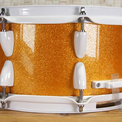 Click Custom 10ply Maple 6x12 Snare Drum Orange Misty Sparkle image 13