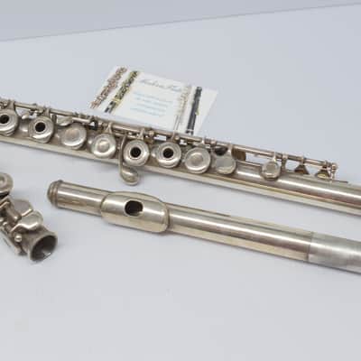 Vintage Selmer Handmade Solid Sterling Silver Flute Open Hole w/ Offset G C Foot image 2