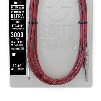 Solid Cables Ultra Instrument Cable 10'  Dusk Cherry image 1
