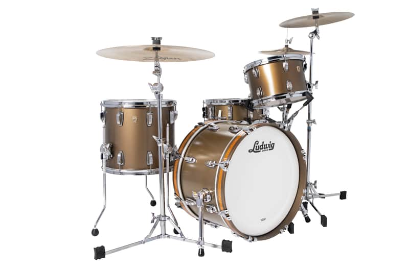 Ludwig *Pre-Order* Classic Maple Vintage Bronze Mist Lacquer Downbeat Kit 14x20_8x12_14x14 Drums Shell Pack Special Order Dealer image 1