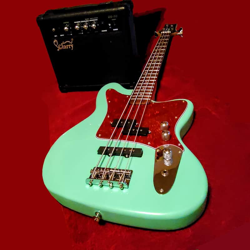 🎸+Amp! Glarry "EyeBuzz" T Style Electric Bass Guitar +Rosewood Fretboard +Cable!🎸