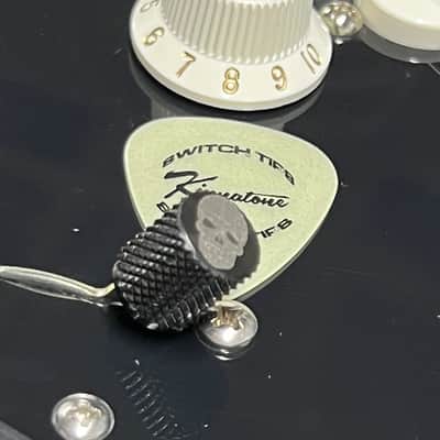 Kinnatone SKULL Stainless Steel knurled 3 or 5 way Blade style Switch Tip. For Strat or Tele - SHORT image 3