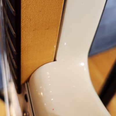 Vintage 1980s Kawai S-Style Electric Guitar White w/ EMG Pickups-GREAT Player! image 12