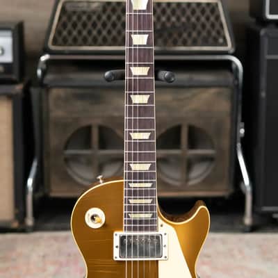 Gibson Custom Shop 1957 Les Paul Standard Murphy Lab Ultra Light Aged Electric Guitar with Bigsby - All Double Gold with Hardshell Case image 5