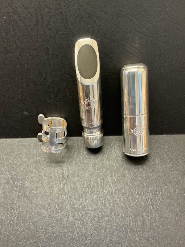 (- VINTAGE -) SELMER Scroll Metal C** Eb Alto Saxophone Mouthpiece - Silver Plate image 1