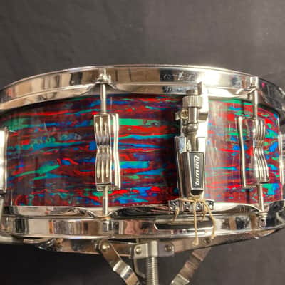 Ludwig 1971 Psychedelic Red - 5x14" Jazz Festival Snare Drum, Excellent! image 8