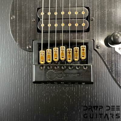 ESP LTD Alex Wade Signature AW-XJ7B Evertune Baritone 7-String Electric Guitar w/ Case (1348)-Open Grain Black Satin image 7