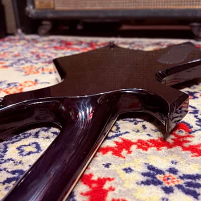 2000 B.C. Rich N.J. Neck Thru Series Warlock Bass - Made In Korea - Transparent Black w/ Coffin Case Bild 16