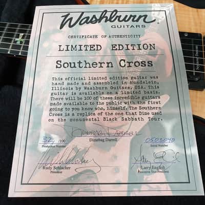 Washburn Dime 3 USA Custom Shop Southern Cross Dimebag Darrell Signature image 2