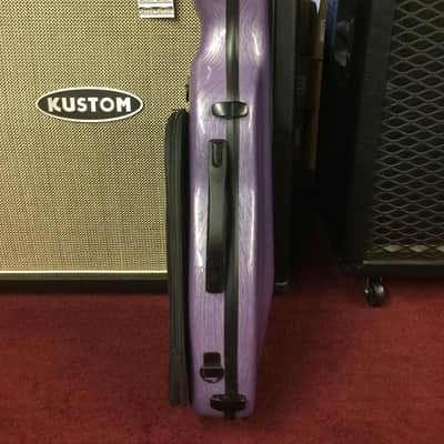 WCS Cello-Shaped VIOLIN upgraded Fiberglass Pro Case 4/4 Brushed Purple image 3
