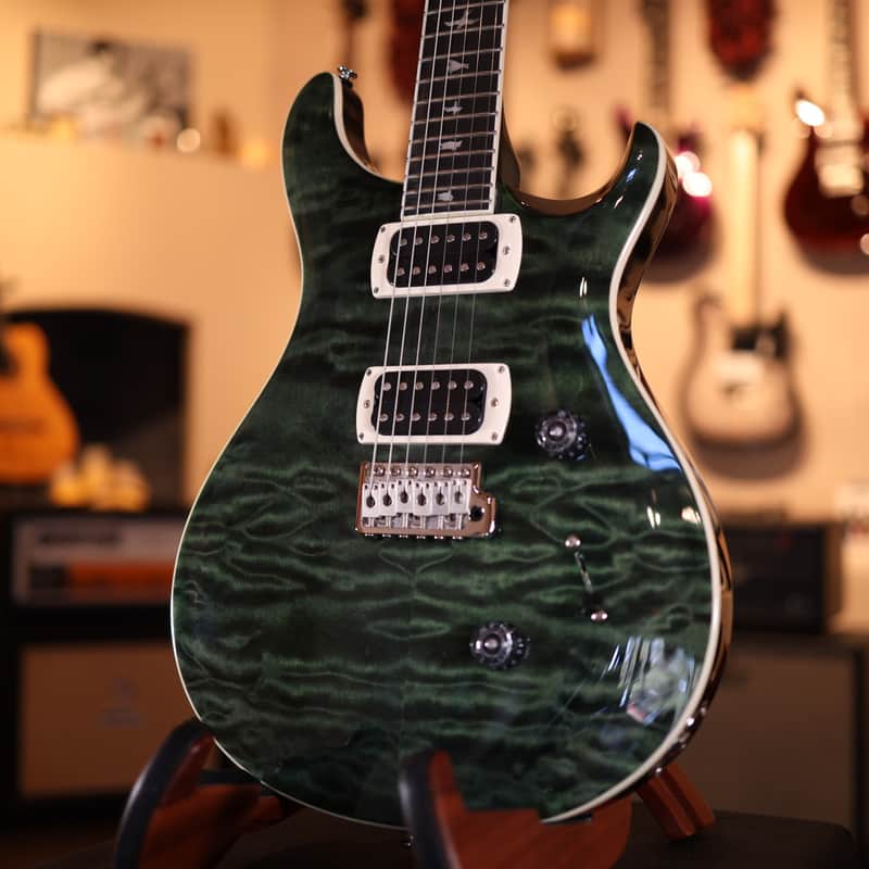 PRS SE Custom 24 Quilt Electric Guitar - Teal Black 4423 image 1