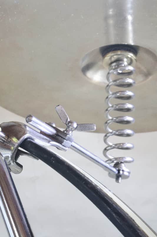 Ludwig Spring Cymbal Arm with Script Logo, 13" Ludwig Ride/Crash Cymbal with Script Logo, 10" Triangle, Traps Era 1920s-30s / INSPECTED & TESTED image 1