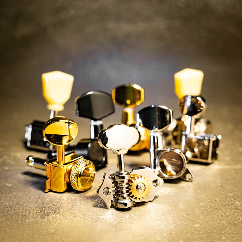 True Lok by True Tune True Lok Mini Locking Tuners for Electric Guitar - 6-In-Line Gold Finish - New