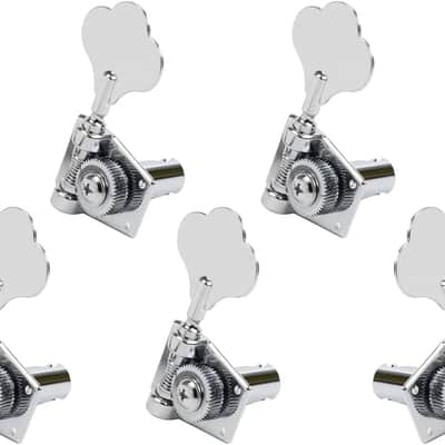 Graph Tech Ratio 5-String 4x1 Clover-Leaf Tuners for Fender Bass, CHROME image 1