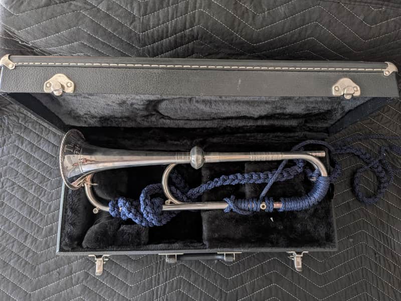 RON COLLIER ULTRA-RARE 'OLD GUARD' FIFE & DRUM CORPS CEREMONIAL TRUMPET w/CASE #10