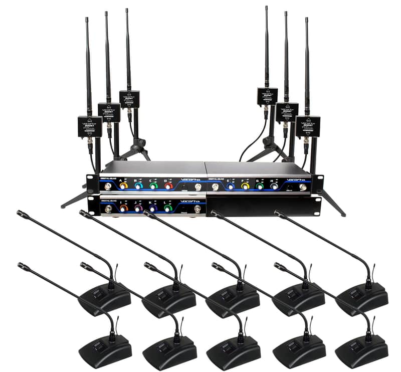 VocoPro Wireless Microphones and Transmitters, BOOST-Conference-12 /600ft. Long-Range, Digital Package image 1