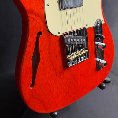 G&L Tribute ASAT Classic Bluesboy Semi-Hollow Electric Guitar Clear Orange Finish image 6