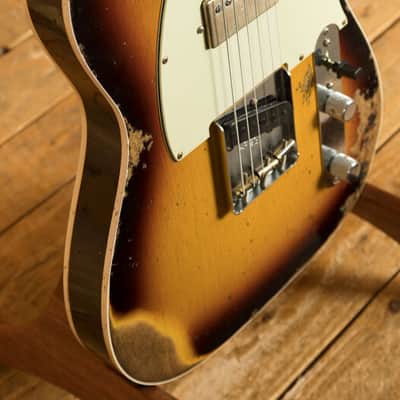 Fender Custom Shop 62 Telecaster Custom HS Heavy Relic 3-tone Sunburst image 6
