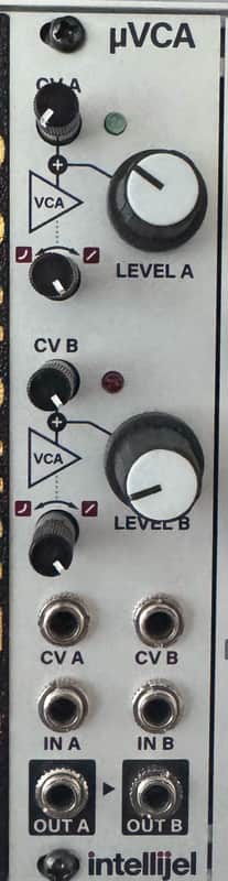 Intellijel uVCA II Dual Log / Lin VCA Eurorack Module 2013 - 2016 - Silver image 1