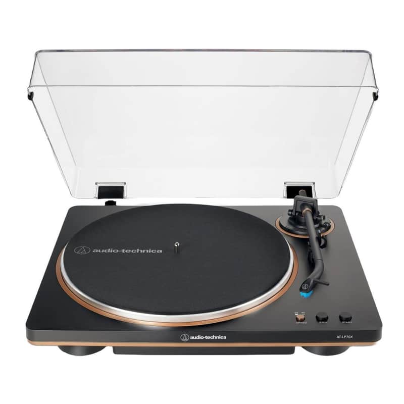 Audio-Technica AT-LP70X-BZ Fully Automatic Belt-Drive Turntable with Built-In Switchable Phono Preamp and Three-Piece Chassis (Black and Bronze) image 1