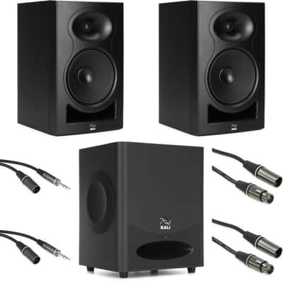 Kali Audio LP-8 V2 8-inch Powered Studio Monitor Pair with WS-6.2 Dual 6.5-inch Powered Subwoofer Bundle 2024 - Black image 1