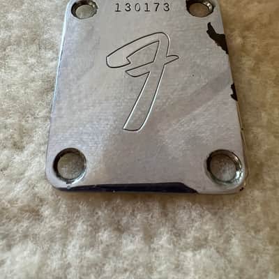 Fender 4 bolt neck plate 1966, 67 - Chrome image 1