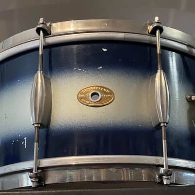 1950's Slingerland 6.5x14 Blue & Silver Duco Student Model Radio King Snare Drum image 3