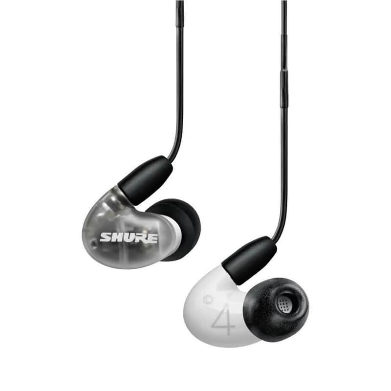 Shure AONIC 4 SE42HYW+UNI Wired Sound Isolating In-Ear Headphone, White/Gray image 1