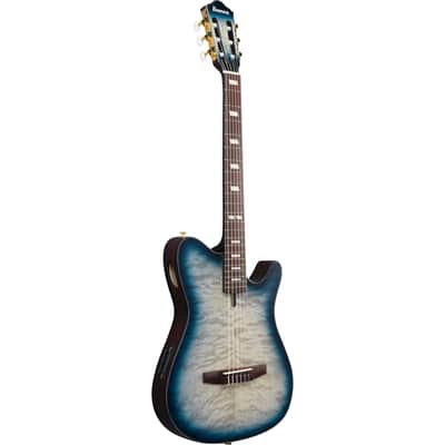 Ibanez FRH20QMN FRH Acoustic Electric Guitar - Cosmic Blue Sunburst image 4
