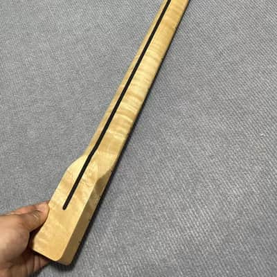 30 inch Short scale bass 22frets flame Maple Electric guitar neck bass neck 30" Short Scale 4-String Bass Neck Maple Fingerboard, 30inch Mustang Style, Dot Inlays, image 3