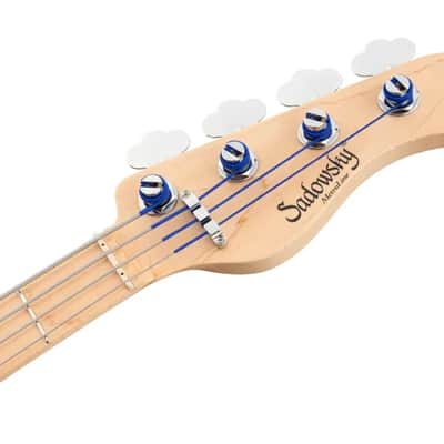 Sadowsky MetroLine 24-Fret Vintage J/J Bass-Swamp Ash Body-4 String-Ocean Blue Transparent Satin image 7