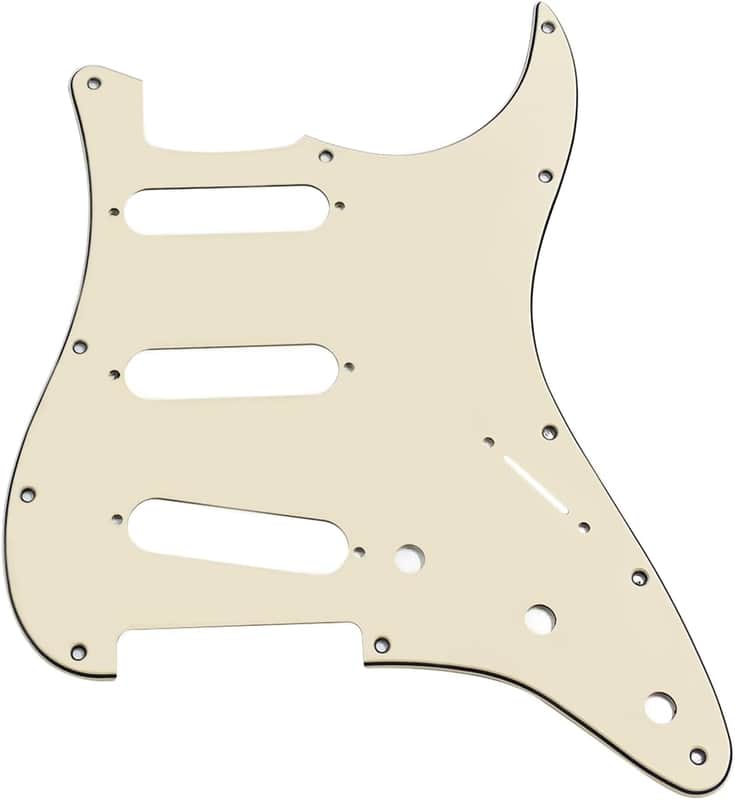 11 Hole Strat Pickguard Pick Guard Scratch Plate for Standard Stratocaster Modern Style Electric Guitar,Cream 3ply image 1