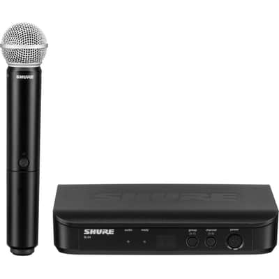 Shure BLX24/PG58 - Desktop Mic stand - XLR Cable - 4 AA battery set - Goby Labs GLS-104 - Anti Slip Roller Ring image 2