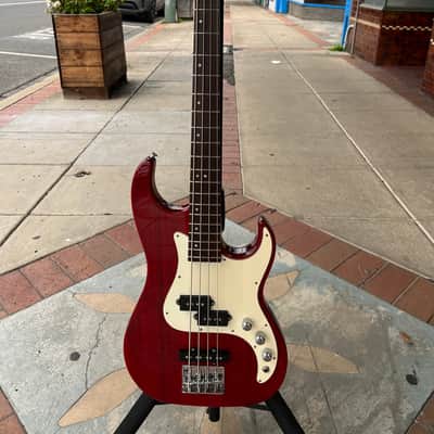 Samick Greg Bennett Corsair Mini Electric Bass Guitar | 4-String | Maroon Red Gloss image 4