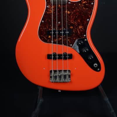 1983 Squier by Fender Jazz Bass - JV Series - Fiesta Red - HSC - Ex Eric Heydock Hollies image 2