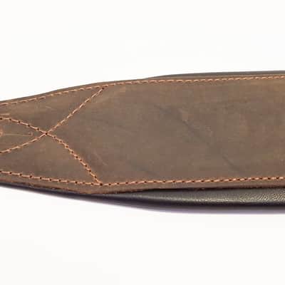 Padded Genuine Leather Guitar or Bass Strap 3.25" Wide Lightly Distressed image 6