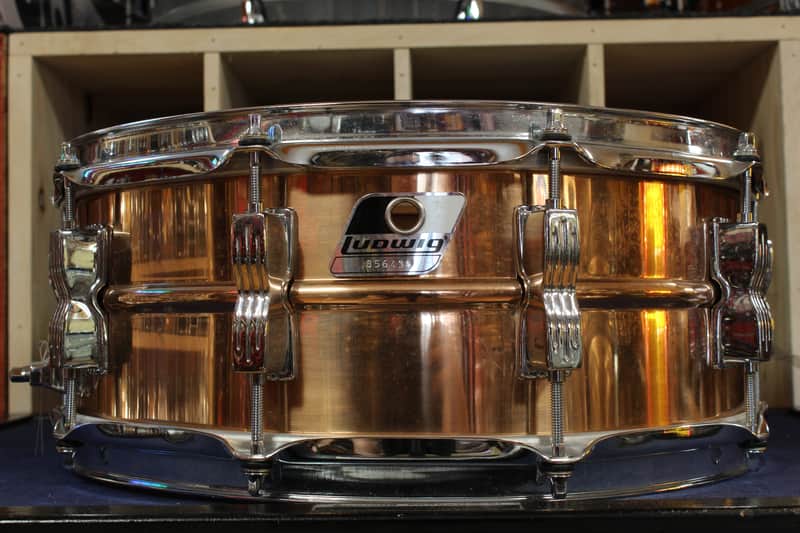 1990s Ludwig 5.5x14 Rocker LM305 Snare Drum in Bronze image 1
