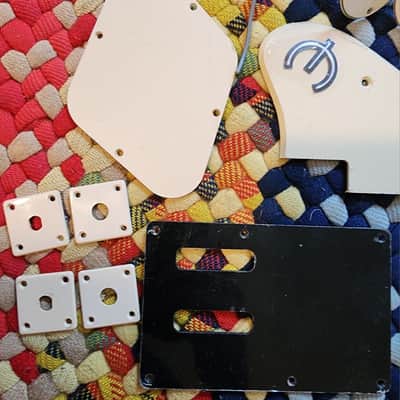 Epiphone Repairman Special - 12 pieces - Cream Black Back Plates Input Jacks Pickguard Floyd Rose Jackson ESP image 5