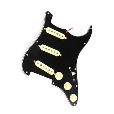 Stratocaster Style Loaded SSS Guitar Pickguard, Black image 1