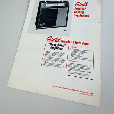 Guild Amplifier Catalog Supplement – ThunderBass & SuperBird Line 1968 image 1