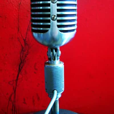 Vintage RARE 1940's Shure 556 dynamic cardioid microphone w Atlas stand Display 55 55S Super 55 image 9