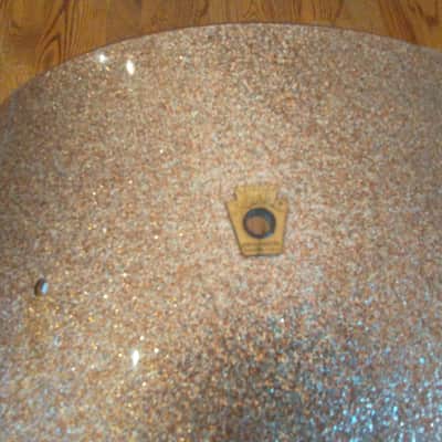 Ludwig Vintage Club Date Pink Champagne sparkle14 x 20 bass drum shell keystone badge 1966 outstanding! image 7
