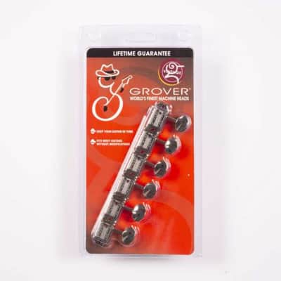 Grover 133N6 Vintage Deluxe, Nickel Tuning Machines 6 In-Line, Oval Metal Button image 2