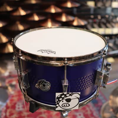 Pork Pie 8x14" Center Hammered Steel Snare Drum (Satin Purple w/ Aged Hardware) image 6