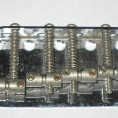used lightly relic'd Fender Mexican P Bass Vintage Style BRIDGE full assembly Chrome (from 1994) also included is a used set of D'Addario bass strings image 22