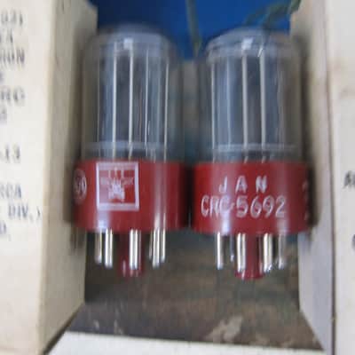 Pr NOS RCA JAN CRC 5692 6SN7 Red Base Vintage Tubes,NEW,Military Spec,Ex Sound,Ex Quality,1950s,Test New/Balanced Triodes image 4