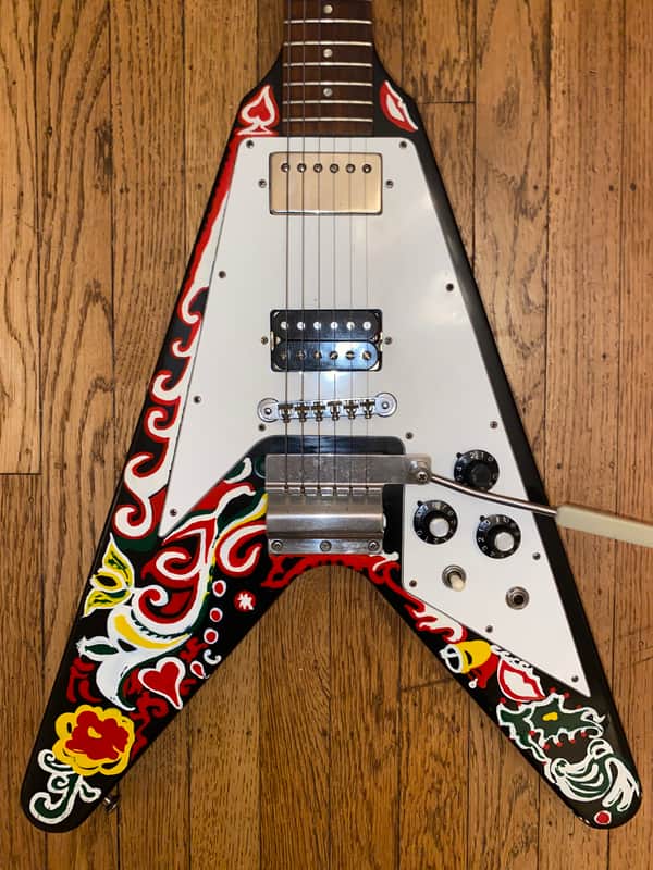 Gibson Flying V RARE! - Jimmi Hendrix Love Drops Artist Hand Painted Custom 1990’s