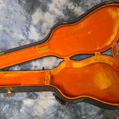 Vintage RARE 1959 1960 Gibson Black Gold Ess and Ess J45 J50 Hard Shell Guitar Case image 10