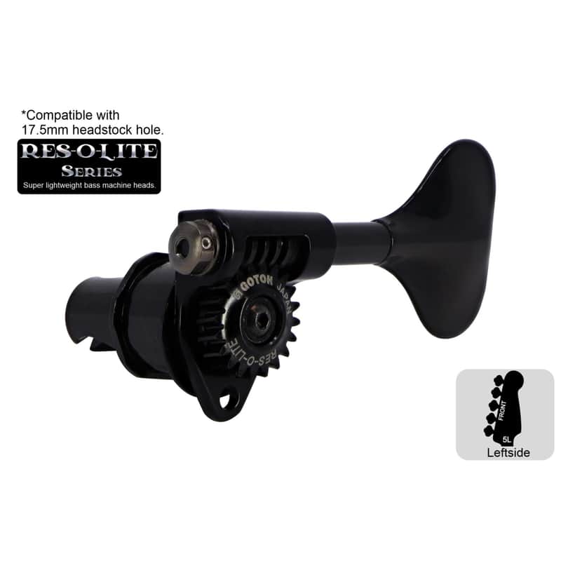 GOTOH GRL510M-12 Res-o-Lite Open Gear Bass Tuner Molded, Black, 5L image 1